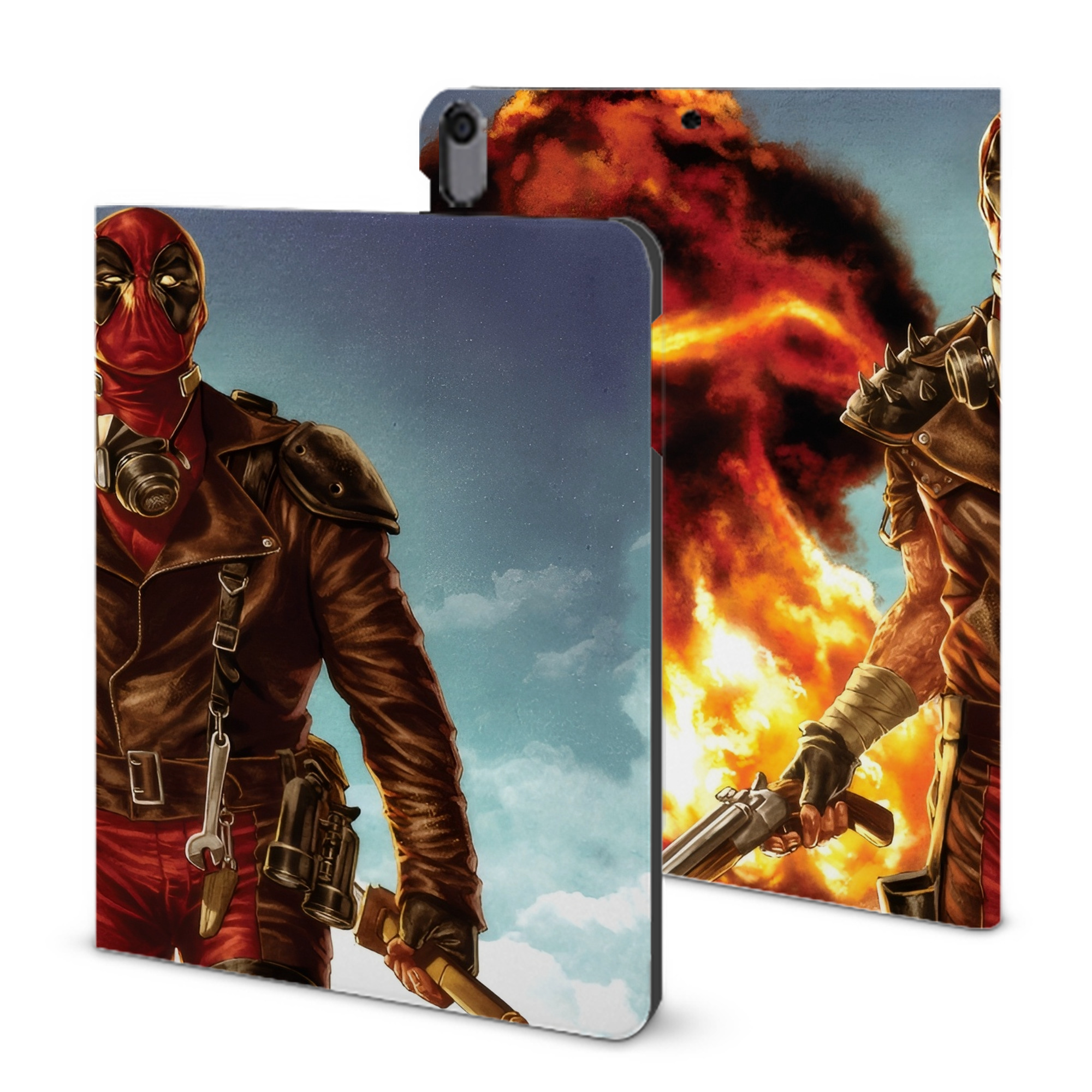 （画像用） Deadpool デッドプール IPad ケース ブック型 PUレザー TPU 耐衝撃 軽量 薄型 ペン収納なし 全面保護 IPad 各モデル対応